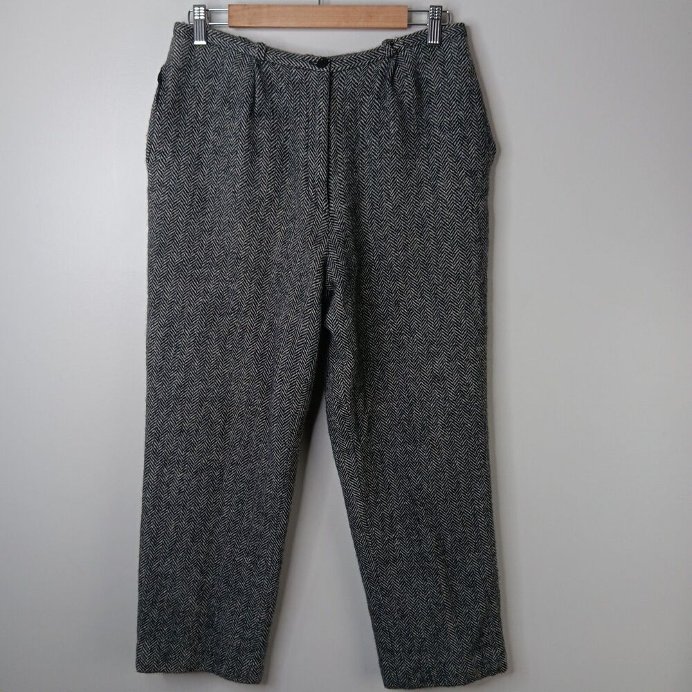 Bridgetown Collection Pants Women's Size 12 100% Wool Cropped Trouser Office Vtg